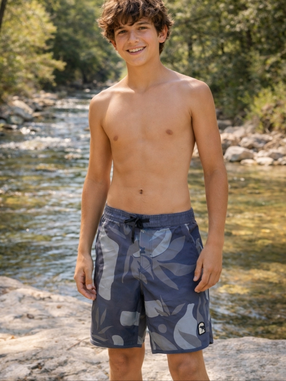 Men’s Blue Camo Swim Board Shorts